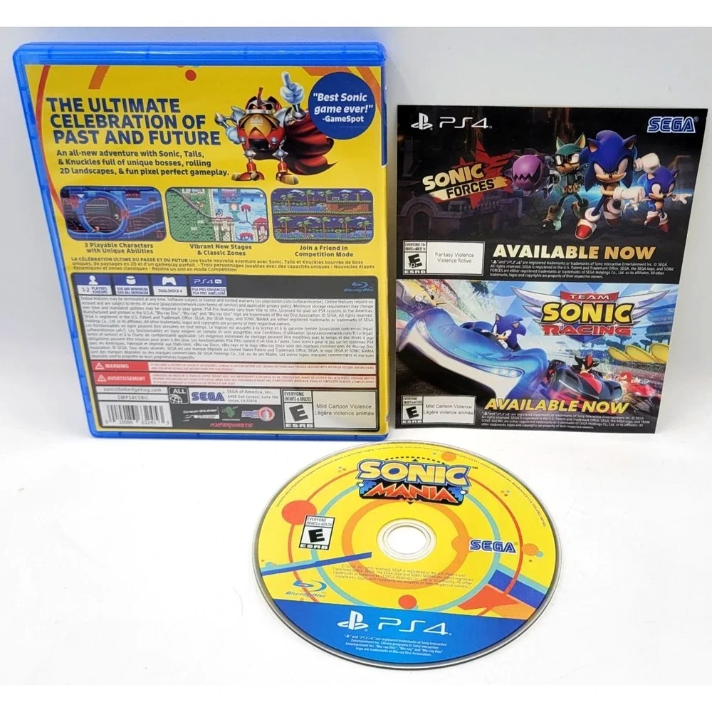 Sonic Mania‎ - Sony PlayStation 4 PS4 GAME CIB COMPLETE IN BOX